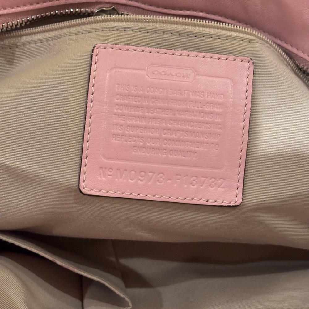 Coach SoHo Pink Shoulder Bag with Cherry Charm - Picture 9 of 12